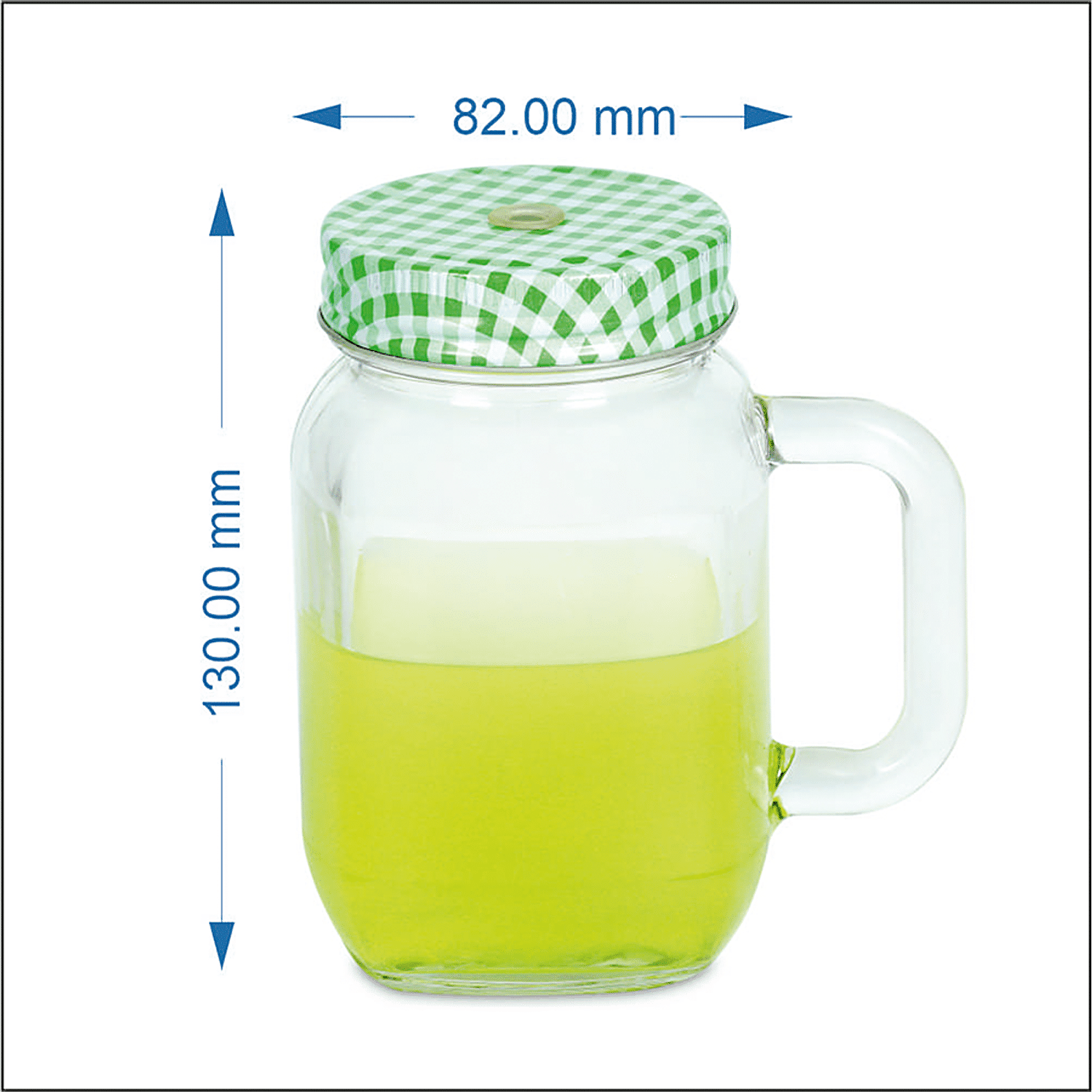 500 mL Square Mason jar Glass Cups with Lids and Straws