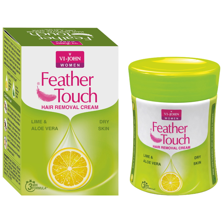 VI JOHN Feather Touch Hair Removal Cream Lime Aloe Vera For Dry Skin 40 g