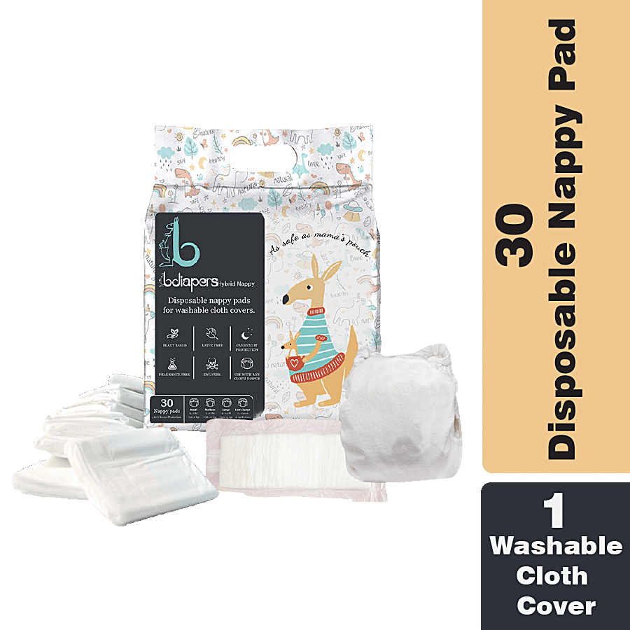 Newborn Hybrid Cloth Diaper Cover with Disposable Nappy Pads
