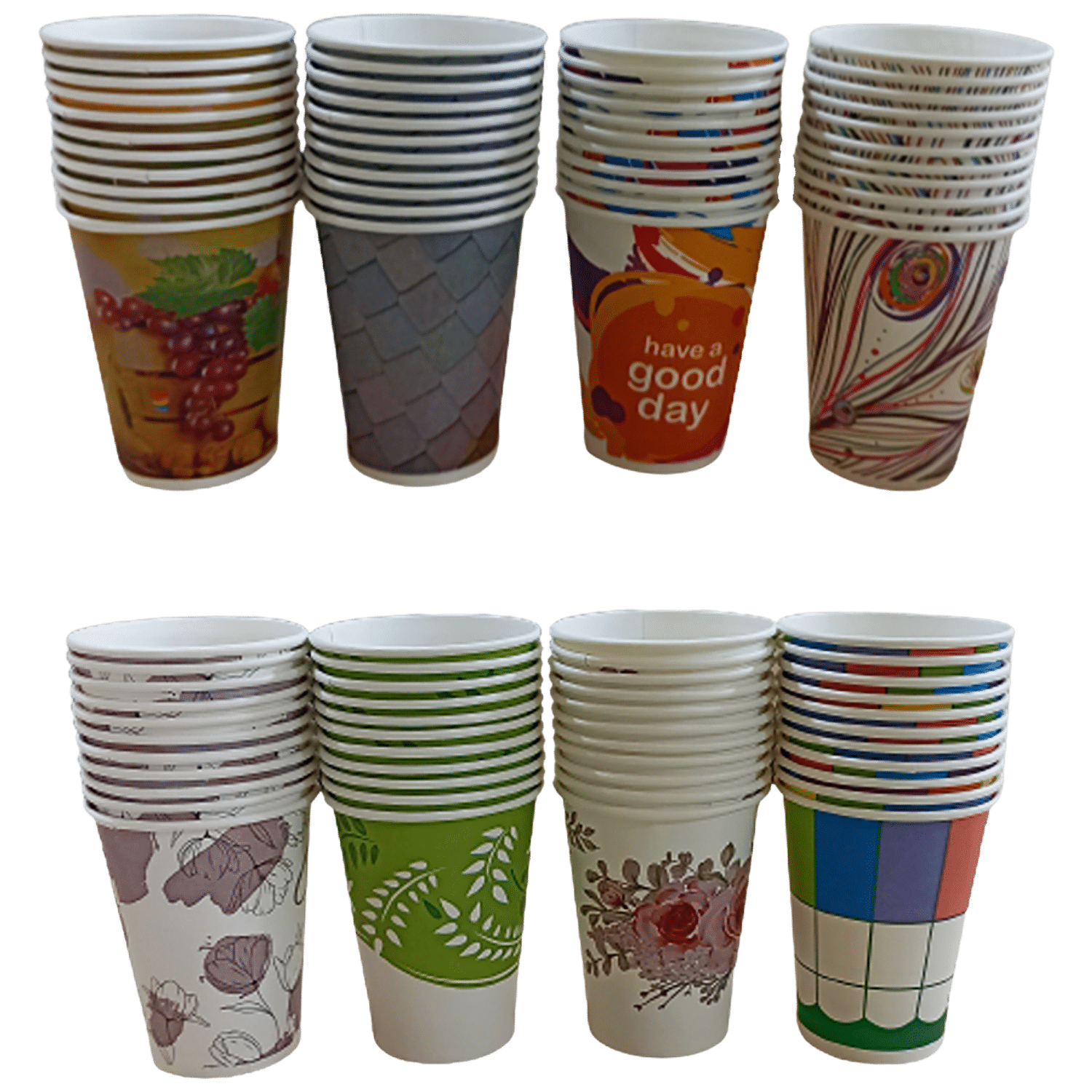 Buy Paricott Paper Cup - Mix Design, Assorted Colour, Eco-friendly