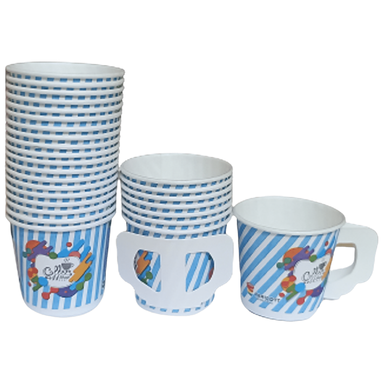 Buy Paricott Paper Cup - Mix Design, Assorted Colour, Eco-friendly