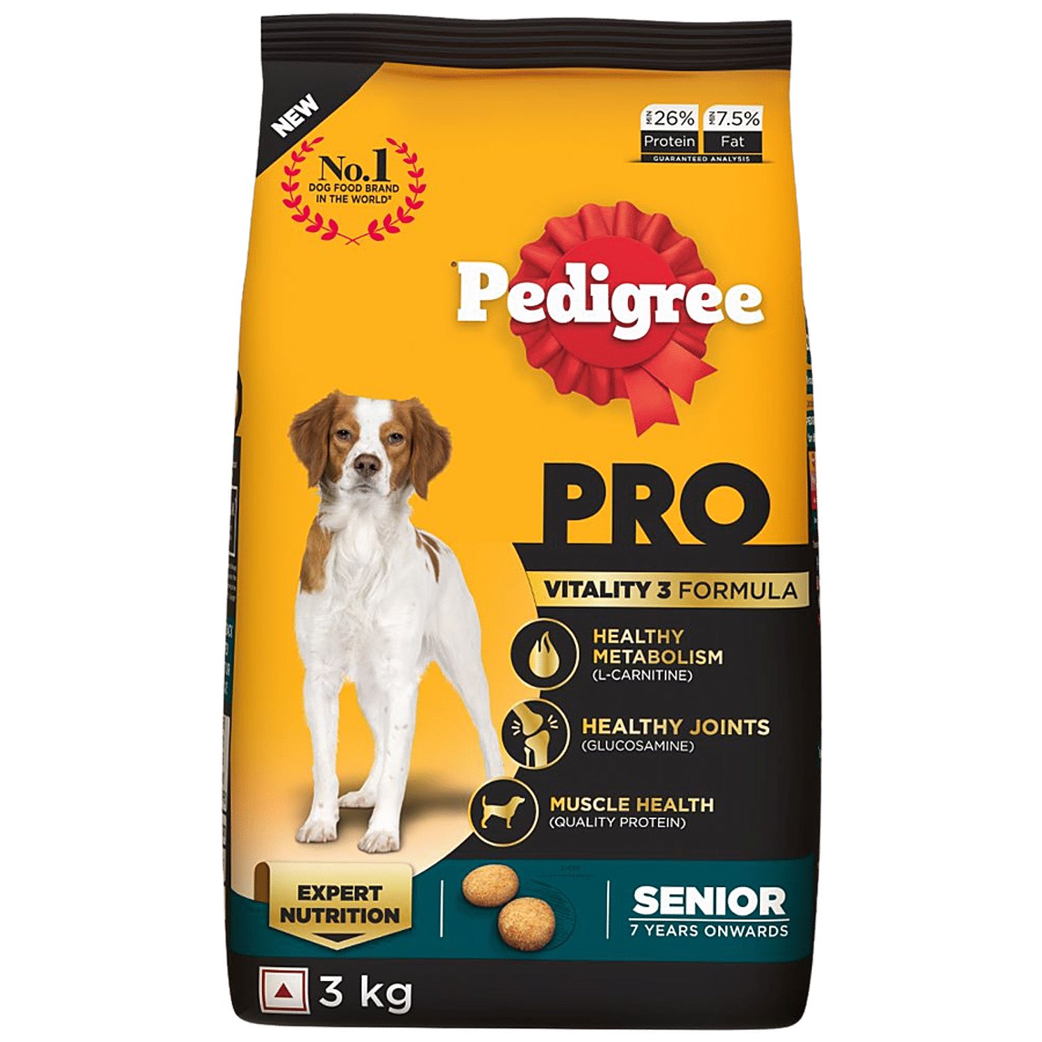 Pedigree PRO Senior Dry Dog Food For Adult Dog Older Than 7 Years 3 kg