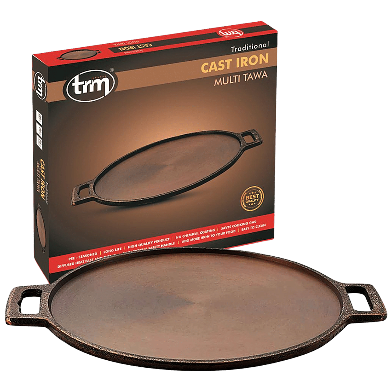 Cast Iron Tawa 12 Inch Naturally Non Stick, Seasoned. Krucible Kitchen –  KrucibleKitchen