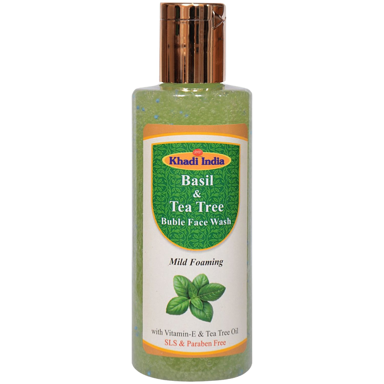 Khadi India Basil Tea Tree Buble Face Wash SLS Paraben Free 210 ml