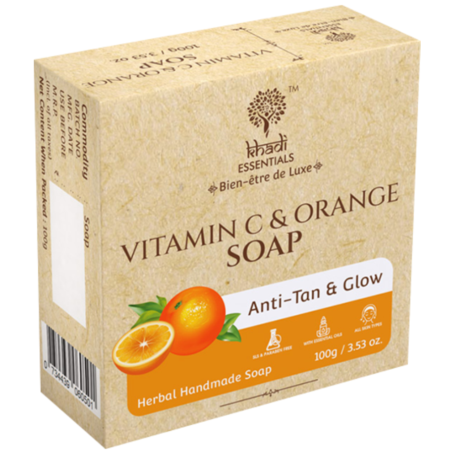 Buy Khadi Essentials Vitamin C & Orange Herbal Handmade Soap - For Anti-Tan  & Glow Online at Best Price of Rs 74.25 - bigbasket