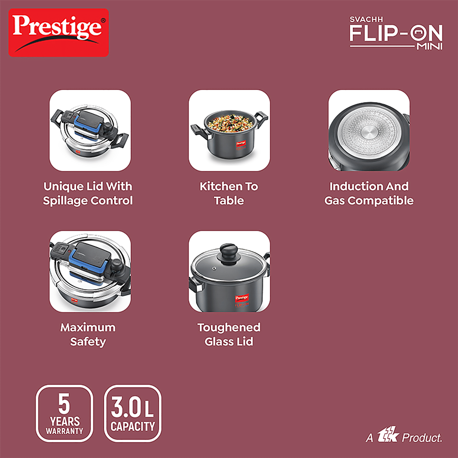 Prestige Flip on Review  Stainless steel Induction Bottom Pressure cooker  