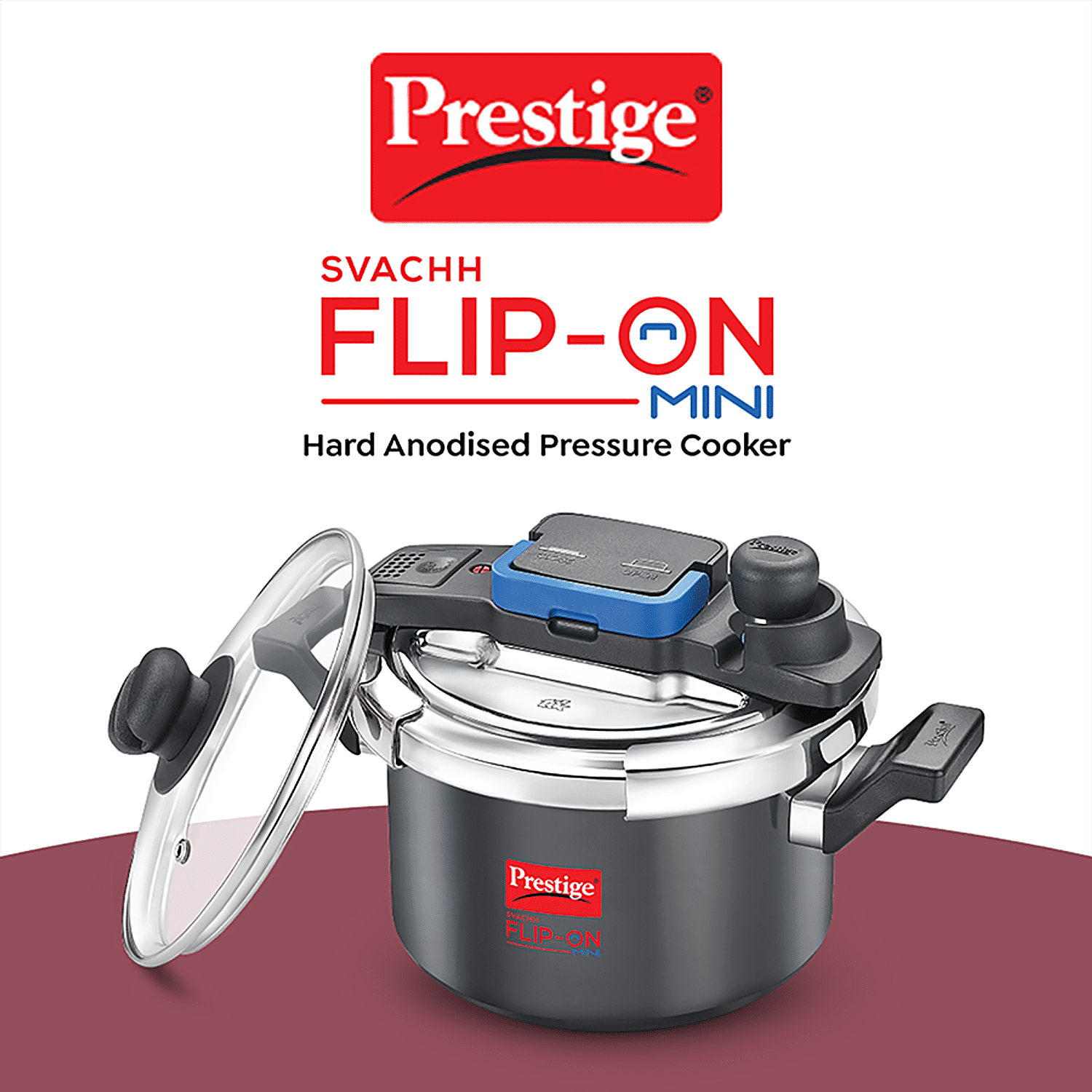 Buy Prestige Svachh Flip-On Mini Hard Anodised Spillage Control Pressure  Cooker - With Glass Lid, Black Online at Best Price of Rs 3959 - bigbasket