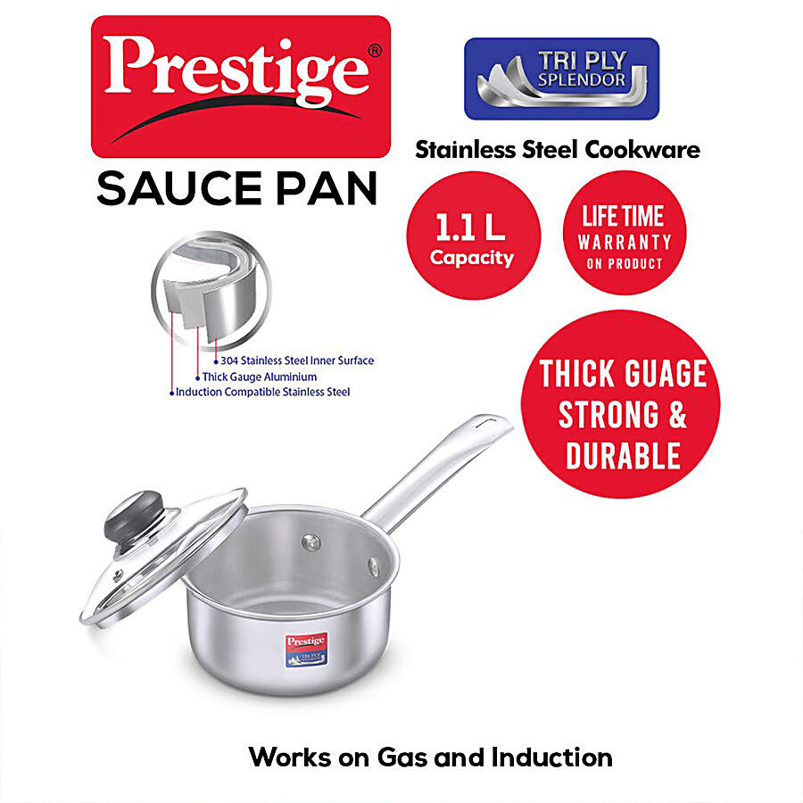 World Cuisine 12511-14 Sauce Pan- S/S Triply