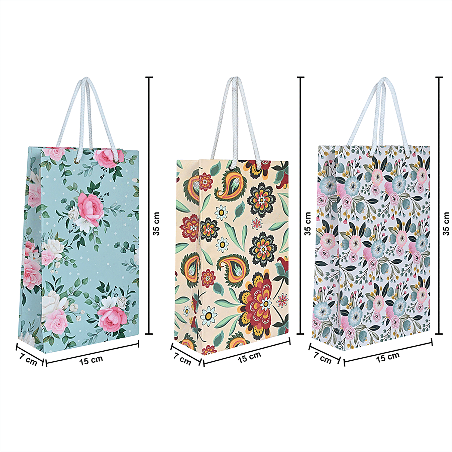 Floral paper gift sale bags