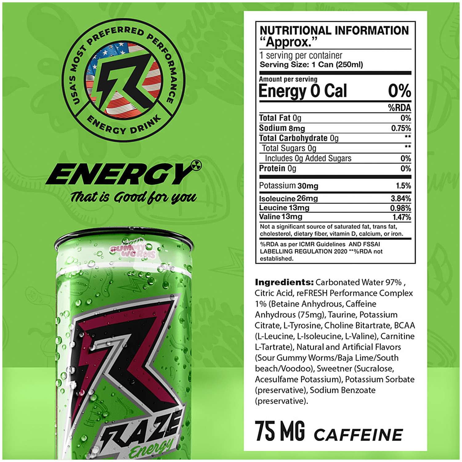 Buy Raze Functional Energy Drink - Sour Gummy Worms Online at Best Price of  Rs 48 - bigbasket