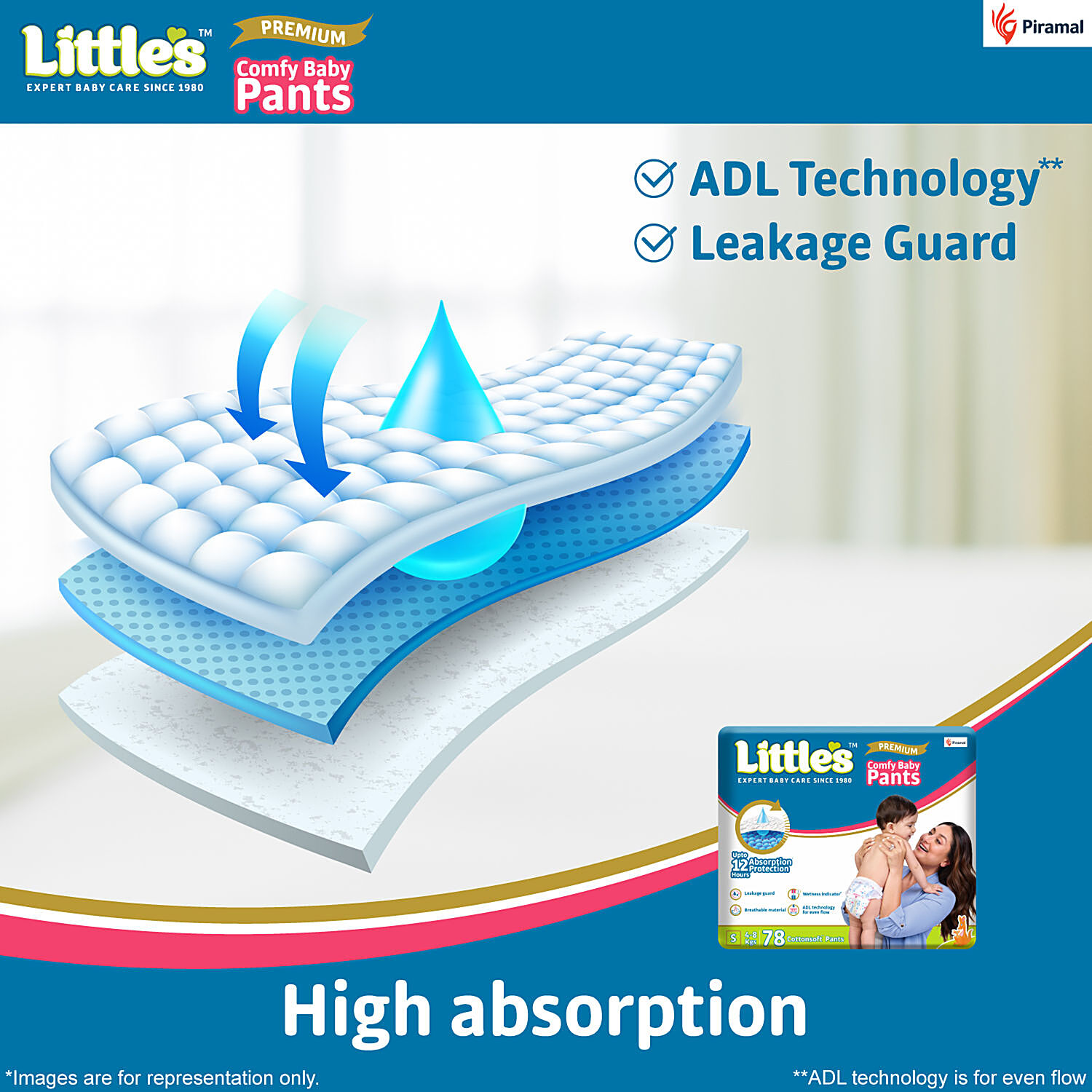 Buy LITTLE'S COMFY BABY PANTS DIAPERS WITH WETNESS INDICATOR AND