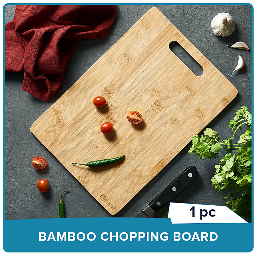 Chopping Board Large Natural Bamboo Wood Chopping Cutting Board For Kitchen  Vegetables, Fruits And Cheese Eco-Friendly Anti-Microbial (36 X 26cm) 