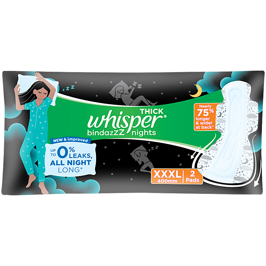 Whisper Bindazzz Nights Koala Soft Sanitary Pads, XXXL+ 8 Napkins FREE SHIP