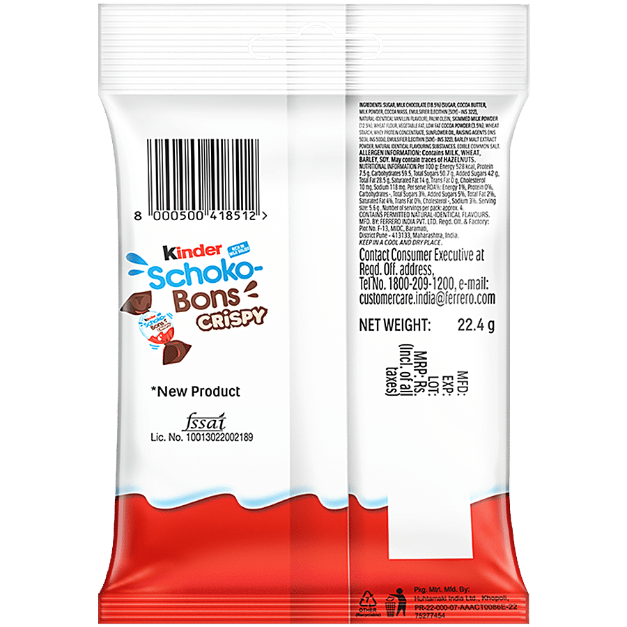 Calories in Ferrero Kinder Schoko-Bons and Nutrition Facts
