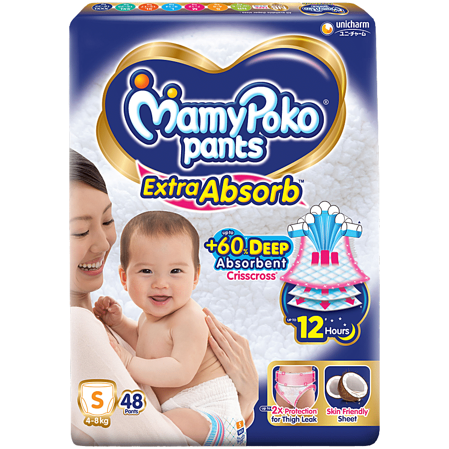 Buy MAMYPOKO PANTS Extra Absorb Diaper Pants - S, 4 To 8 kg 