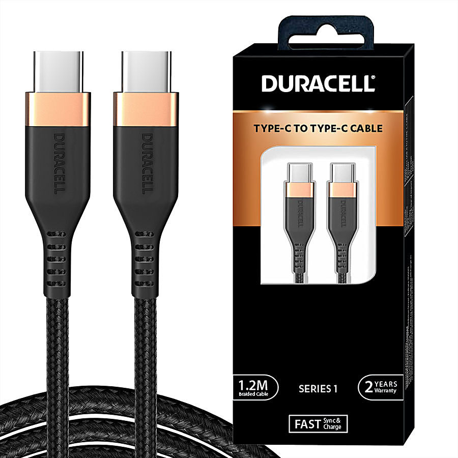 Buy Duracell Type-C To Type-C Sync & Charge Cable Sl1 DU023, Quick Fast  Charging, 1.2 M Online at Best Price of Rs null - bigbasket