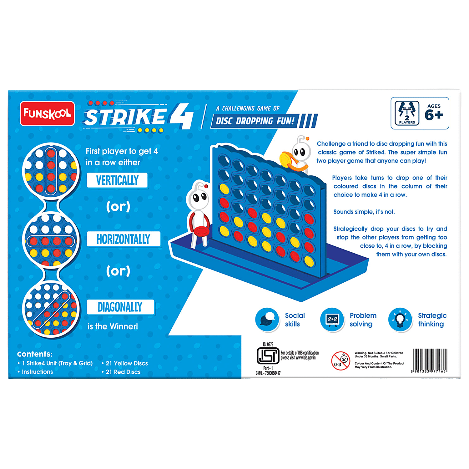 Buy Funskool Strike 4 - Classic Disc Dropping Game, 2 Players, 6+ Above  Online at Best Price of Rs 449 - bigbasket