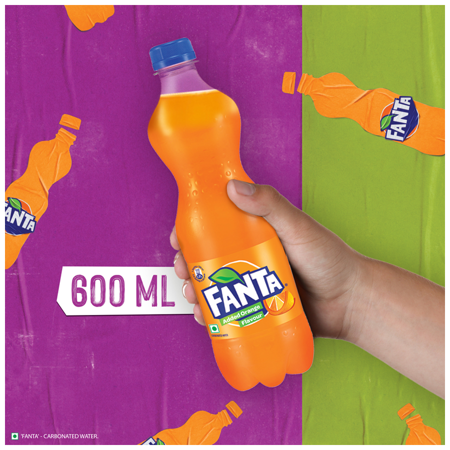 Fanta Soft Drink - Orange Flavoured, Refreshing, 600 ml