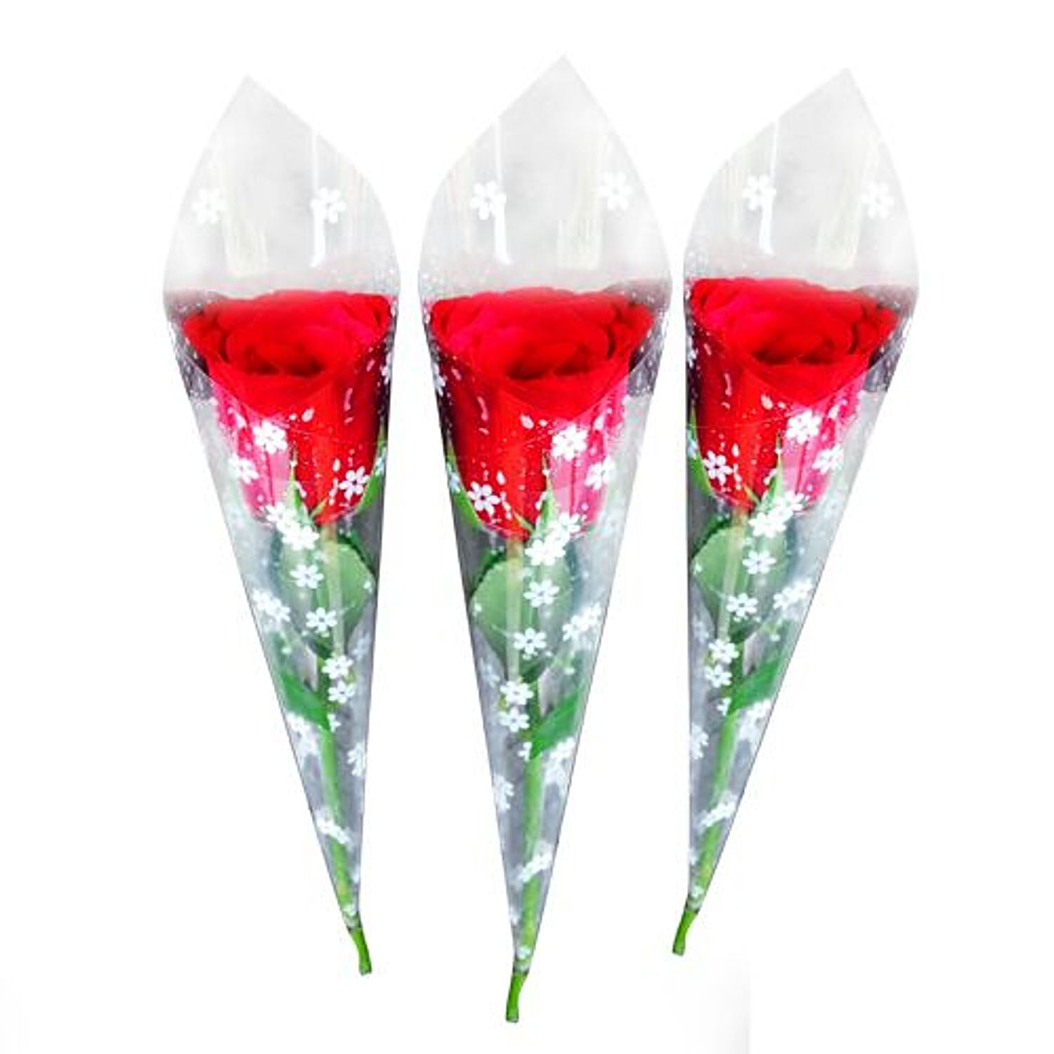 Buy Blooms Bouquets Flower Bouquet Single Red Rose Stem 100 Pcs Cellophane  Packing Online at the Best Price of Rs null - bigbasket